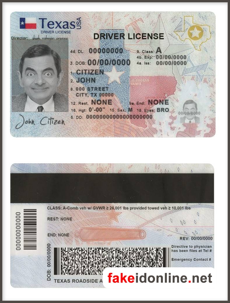 Texas Driver License PSD Template